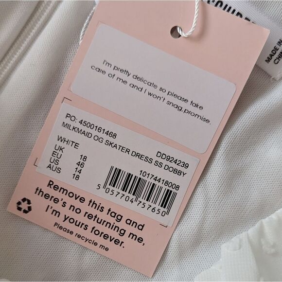 NWT missguided white dolby milkmaid polka dot dress - Picture 4 of 6